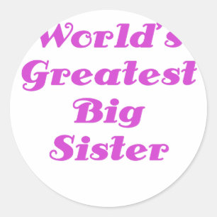 Wereld grootste zuster ronde sticker