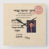 Wereld Grootste Zuster Vierkante Klok (Voorkant)