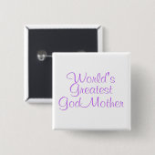 Wereld Groste GodMoeder Vierkante Button 5,1 Cm (Voorkant /achterkant)