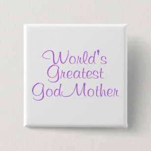 Wereld Groste GodMoeder Vierkante Button 5,1 Cm