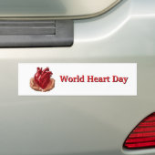 Wereld Hart Dag Bumpersticker (Op auto)