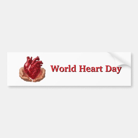 Wereld Hart Dag Bumpersticker (Voorkant)