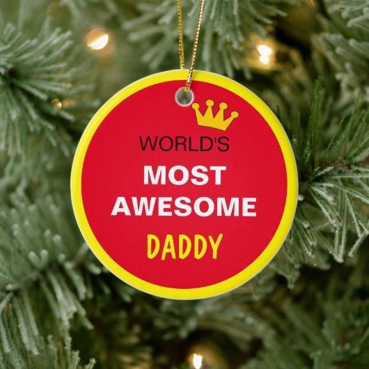 Wereld het Geweldige - DADDY, vader/de beste Keramisch Ornament (Boom)