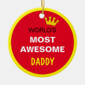 Wereld het Geweldige - DADDY, vader/de beste Keramisch Ornament (Voorkant)