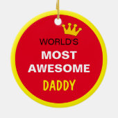 Wereld het Geweldige - DADDY, vader/de beste Keramisch Ornament (Achterkant)