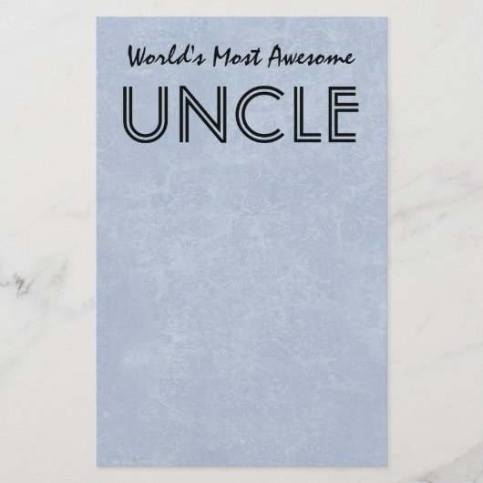Wereld het Geweldige Oom Blauwe Grunge Gift Item Briefpapier (Voorkant)