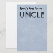 Wereld het Geweldige Oom Blauwe Grunge Gift Item Briefpapier (Voorkant / Achterkant)