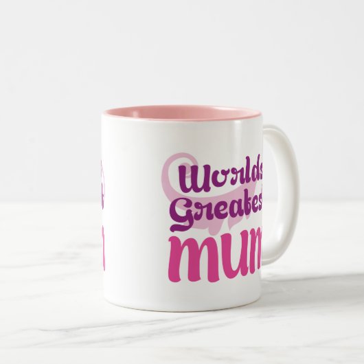 Wereld het grootst MUM, draden, moederdag mok beke (Voorkant rechts)