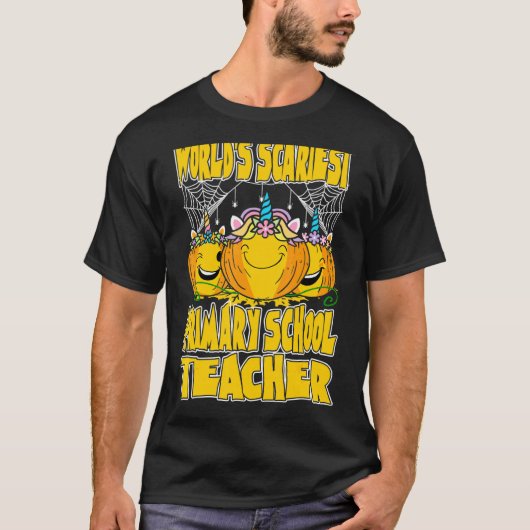 Wereld het meest Scariaals basisschoolleraar Hallo T-shirt (Voorkant)