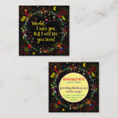 "Wereld, ik mis je" Ingenieviteitskaarten Vierkante Visitekaartje (Voorkant / Achterkant)