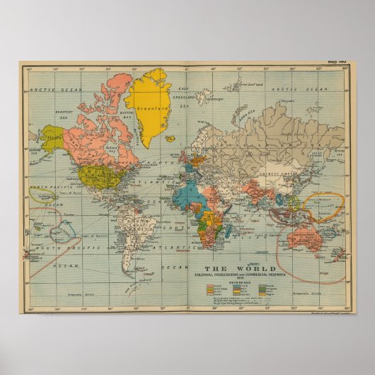 Wereld in 1910 poster (Voorkant)