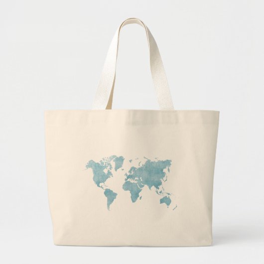 Wereld in Blauwe Canvas tas (Voorkant)