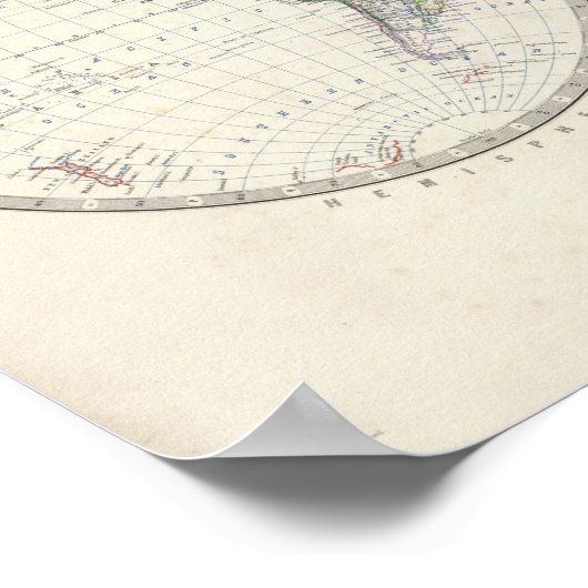 Wereld in halfronden poster (Hoek)