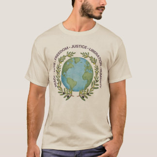 Wereld in Olijfkrans T-shirt