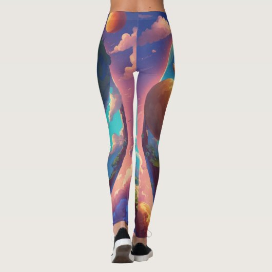 "Wereld in Technicolor: Satelliet Uitzicht digital Leggings (Achterkant)