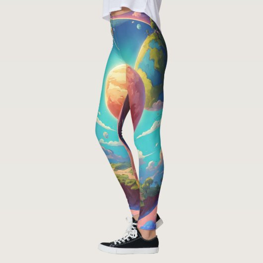 "Wereld in Technicolor: Satelliet Uitzicht digital Leggings (Links)