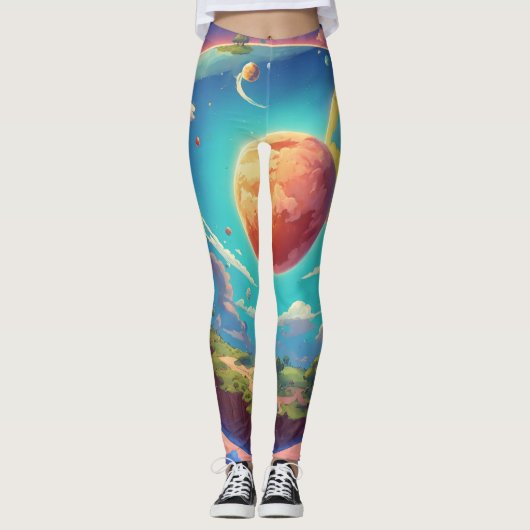 "Wereld in Technicolor: Satelliet Uitzicht digital Leggings (Voorkant)