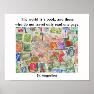 Wereld is een boek -quote poster
