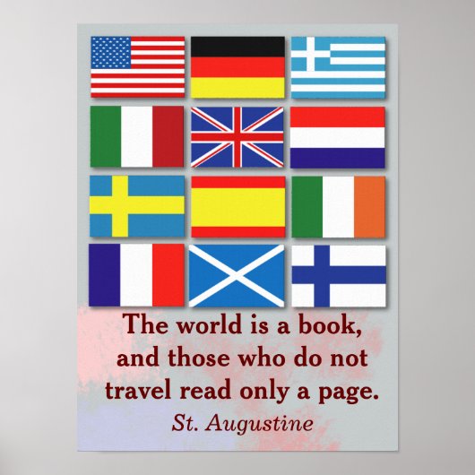 Wereld is een boek - St. Augustinus Poster (Voorkant)