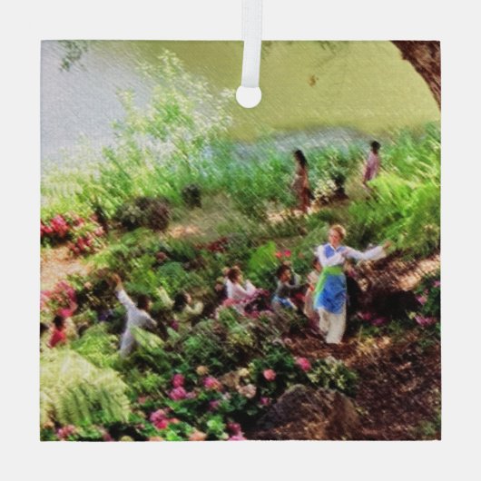 WERELD IS EEN CIRCLE Glass Ornament (Achterkant)