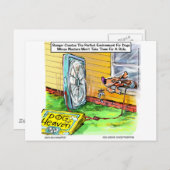 Wereld is het gelukkigst Dog Funny T - shirts Mokk Briefkaart (Voorkant / Achterkant)