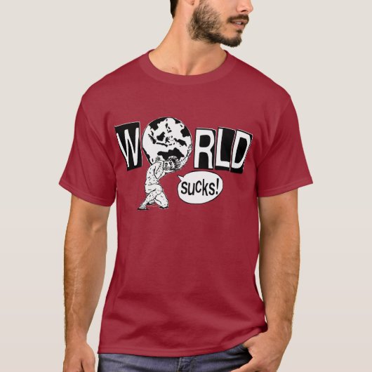 Wereld is klote t-shirt (Voorkant)