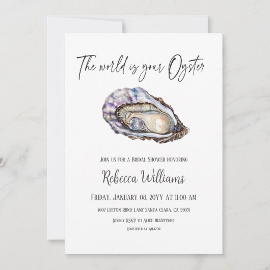 Wereld is uw Oyster Pearl Vrijgezellenfeest Kaart (Voorkant)