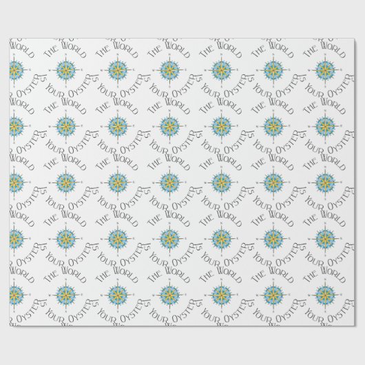 Wereld je oester cadeaupapier (Vlak)