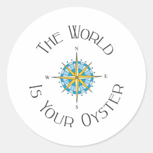 Wereld je oester ronde sticker