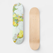 wereld+kaart+globe+land+atlas skateboard (Voorkant)