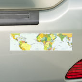wereld+kaart+wereldbol+land+atlas bumpersticker (Op auto)