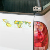 wereld+kaart+wereldbol+land+atlas bumpersticker (Op Truck)