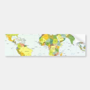 wereld+kaart+wereldbol+land+atlas bumpersticker