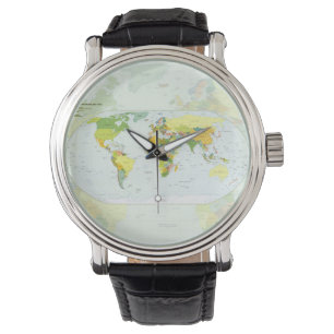 wereld+kaart+wereldbol+land+atlas horloge