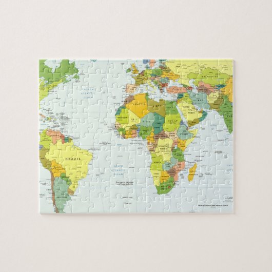 wereld+kaart+wereldbol+land+atlas legpuzzel (Horizontaal)