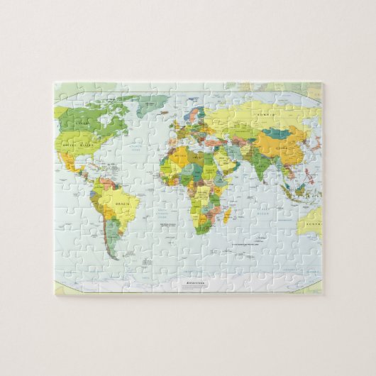 wereld+kaart+wereldbol+land+atlas legpuzzel (Horizontaal)