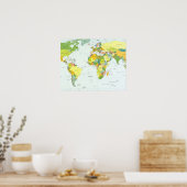 wereld+kaart+wereldbol+land+atlas poster (Keuken)