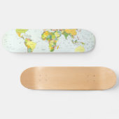 wereld+kaart+wereldbol+land+atlas skateboard (Horizontaal)