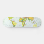 wereld+kaart+wereldbol+land+atlas skateboard (Horizontaal)