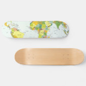 wereld+kaart+wereldbol+land+atlas skateboard (Horizontaal)