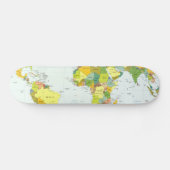 wereld+kaart+wereldbol+land+atlas skateboard (Horizontaal)