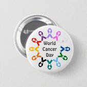 Wereld Kanker Dag Borst Long Colon Lever Prostaat Ronde Button 5,7 Cm (Voorkant /achterkant)