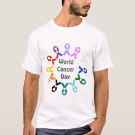 Wereld Kanker Dag Borst Long Colon Lever Prostaat T-shirt