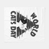Wereld Katten Dag Fleece Deken (Voorkant (Horizontaal))
