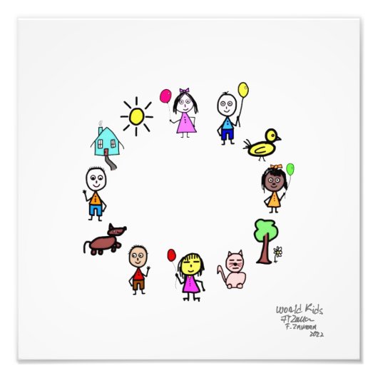 Wereld Kinder Foto Afdruk (Voorkant)
