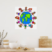 Wereld Kinder Poster (Keuken)