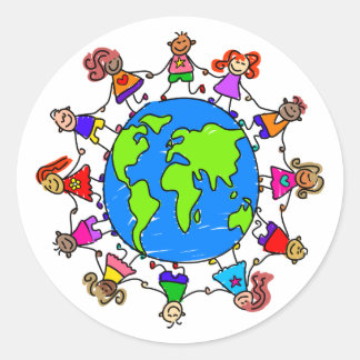 Wereld Kinder Ronde Sticker