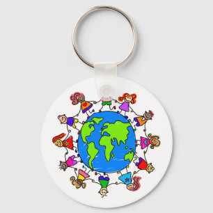 Wereld Kinder Sleutelhanger