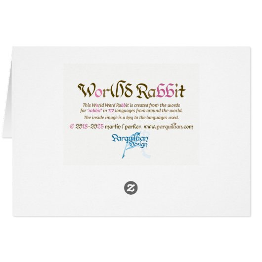Wereld Konijn Verjaardag Kaart (Achterkant Horizontaal)