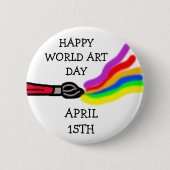 Wereld Kunstdag, 15 april Ronde Button 5,7 Cm (Voorkant)